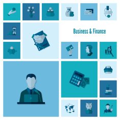 business and finance icon set N349