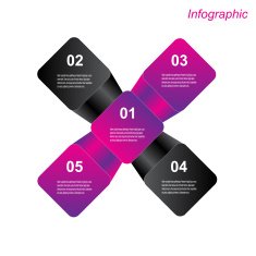 Infographic design template with paper tags N27