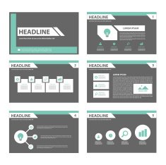 Black and green multipurpose presentation infographic Templates set