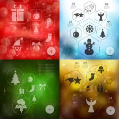 Christmas infographic with unfocused background N28