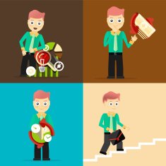 Set of businessman pose character concepts N35