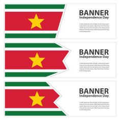 suriname Flag banners collection independence day N2