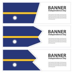 Nauru Flag banners collection independence day N2
