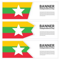 myanmar Flag banners collection independence day N2