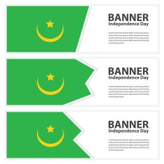 mauritania Flag banners collection independence day N2