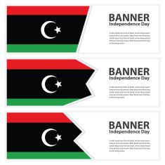 libya Flag banners collection independence day N2