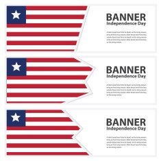liberia Flag banners collection independence day N2
