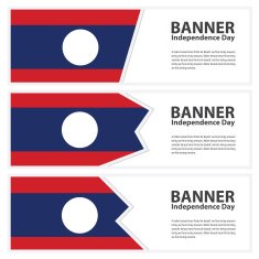 laos Flag banners collection independence day N2
