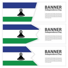 Lesotho Flag banners collection independence day N2