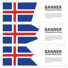 Iceland Flag banners collection independence day N2