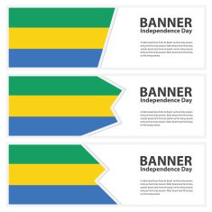 gabon Flag banners collection independence day N2