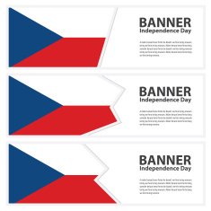czech republic Flag banners collection independence day N2