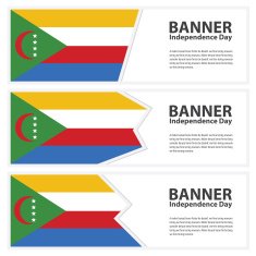 comoros Flag banners collection independence day N2