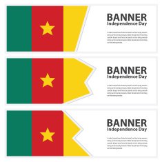 cameroon Flag banners collection independence day N2