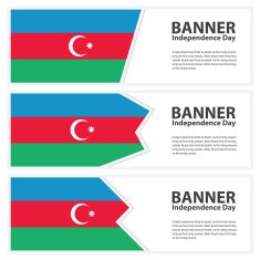 azerbaijan Flag banners collection independence day N2