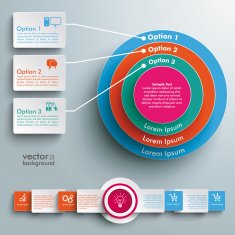 Colored Ring in Rings Infographic Rectangles