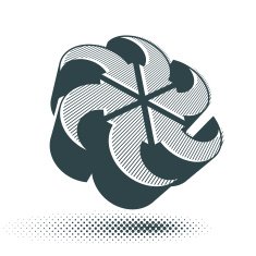 Looping arrows vector abstract symbol conceptual 3d icon