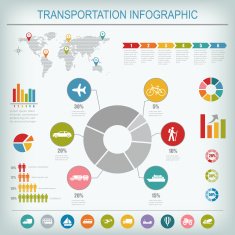Transportation infographics elements