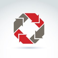 Vector loop sign circulation and rotation icon isolated