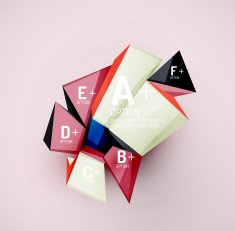 Geometric shapes with sample text Abstract template N14