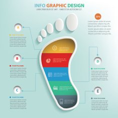 Foot info graphic design clean vector
