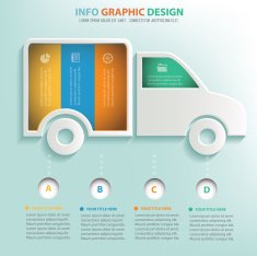 Truck info graphic design clean vector
