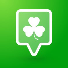 Square tooltip with a leaf