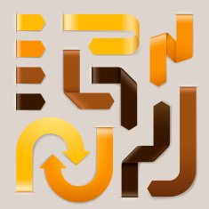 modern ribbon arrows set