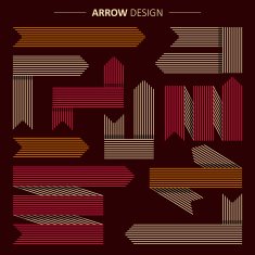 trendy line style arrows set