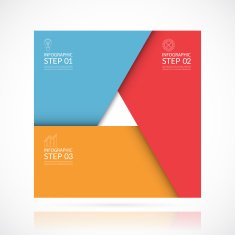 Vector square infographic template in material style N4