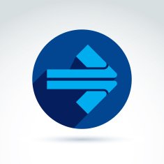 Geometric symbol with arrow vector graphic design element