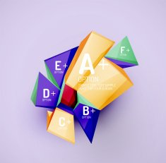 Geometric shapes with sample text Abstract template N26