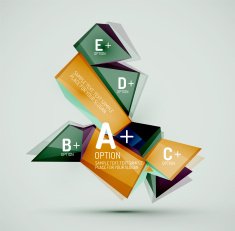 Geometric shapes with sample text Abstract template N27