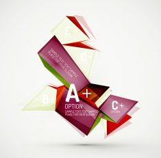 Geometric shapes with sample text Abstract template N28