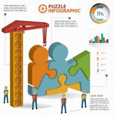 Movie puzzle three dimension graphic vector