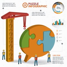 Speech puzzle three dimension graphic vector