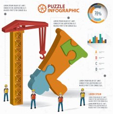 Megaphone puzzle three dimension graphic vector