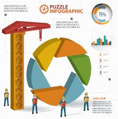 Shutter puzzle three dimension graphic vector