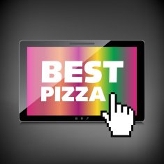 High-quality tablet screen with the label Best Pizza Special of