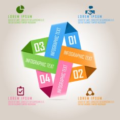 Four colored business infographic