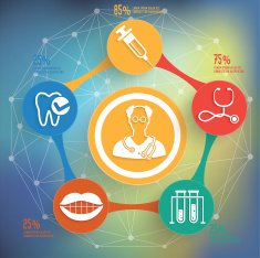 Medical info graphic design on blur background vector N3