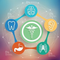 Medical info graphic design on blur background vector N5