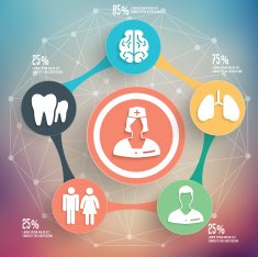 Medical info graphic design on blur background vector N6