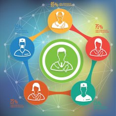Doctor info graphic design on blur background vector