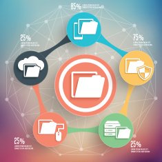 File share info graphic design on blur background vector