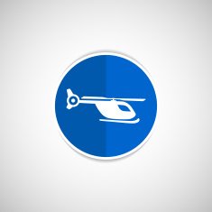 Map marker with icon of a helicopter vector