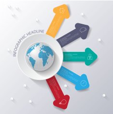 Abstract 3D digital illustration Infographic with world map Can N11