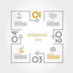 linear infographic square with squares