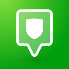 Square tooltip with a shield