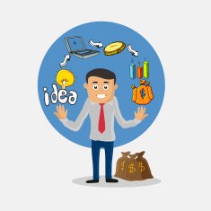Creative business infographic elements with young men N2